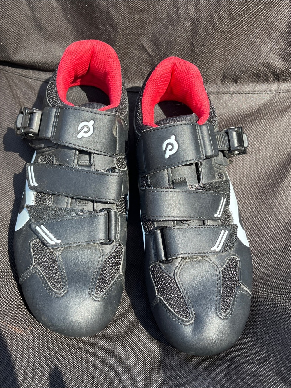 Peloton Kids Black Sneakers with Red Interior